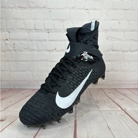 Nike Alpha Menace Elite 2 Flyknit Black Football Cleats Mens Size 10 AO3374-001 - Picture 3 of 11